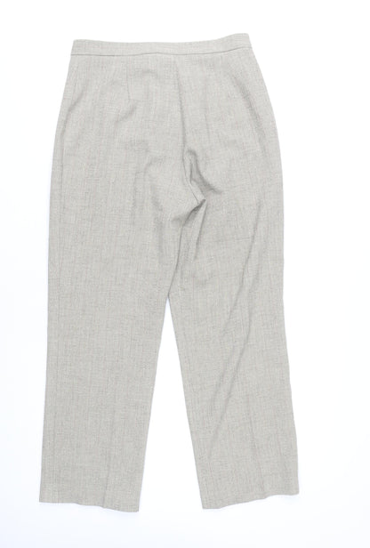 Womens UK Size 12 AMARANTO Regular Fit Dress Pants Grey Trousers