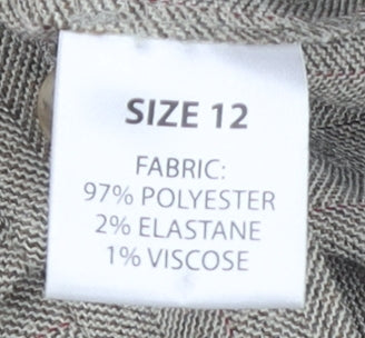 Womens UK Size 12 AMARANTO Regular Fit Dress Pants Grey Trousers