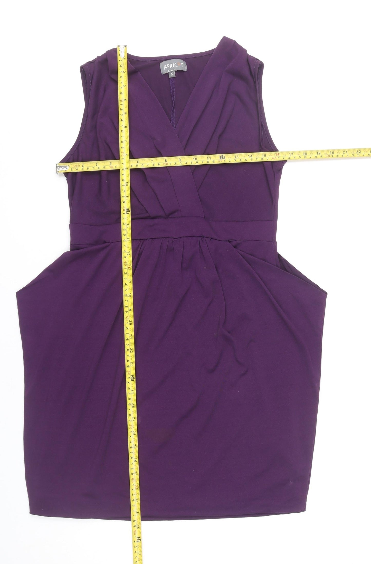 Apricot Women’s Purple V-Neck Wrap Knee Length Dress S