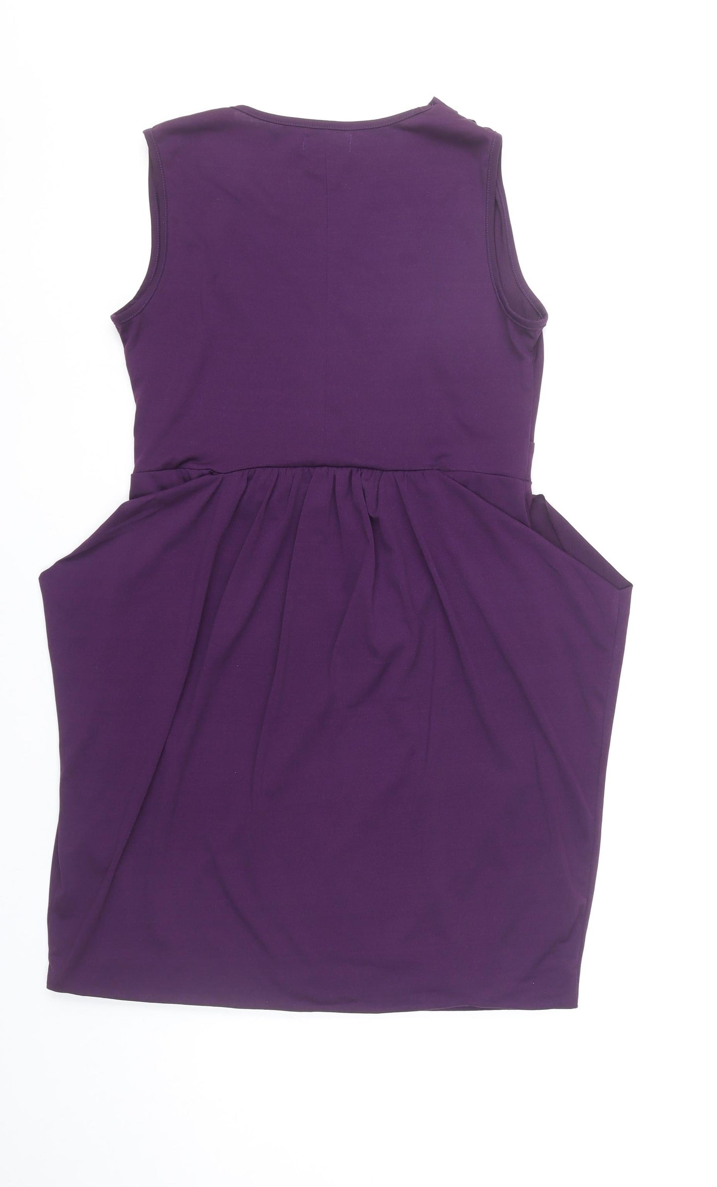 Apricot Women’s Purple V-Neck Wrap Knee Length Dress S