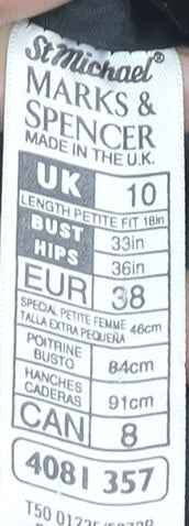 Marks and Spencer Women Black Petite Size 10 Sheath Dress