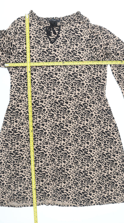 Next Women’s Beige Leopard Print Shift Dress Size 20 Knee Length