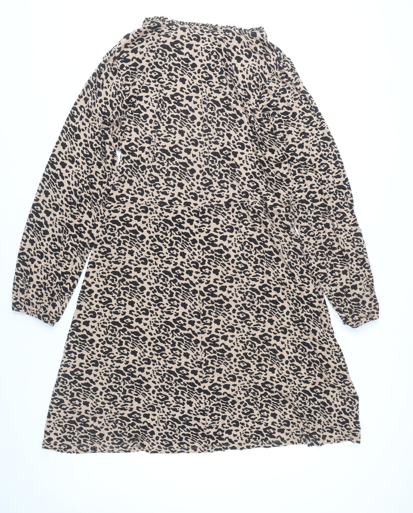 Next Women’s Beige Leopard Print Shift Dress Size 20 Knee Length