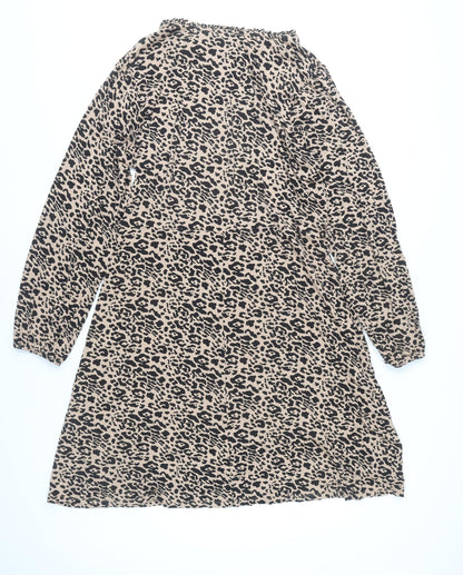 Next Women’s Beige Leopard Print Shift Dress Size 20 Knee Length