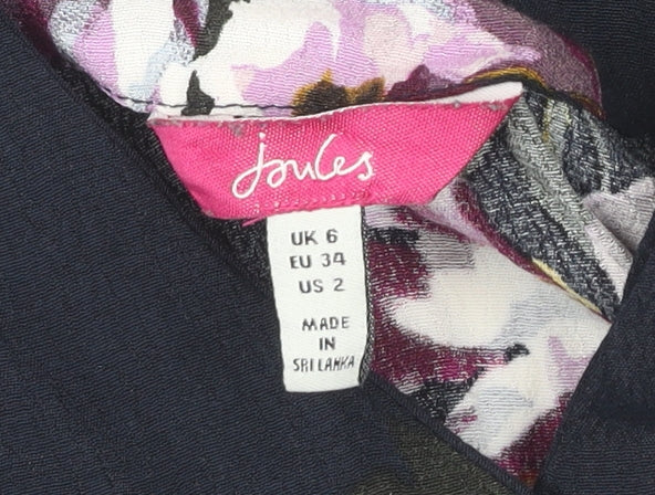 Joules Womens Blue Floral Midi Wrap Dress Size 6 Viscose