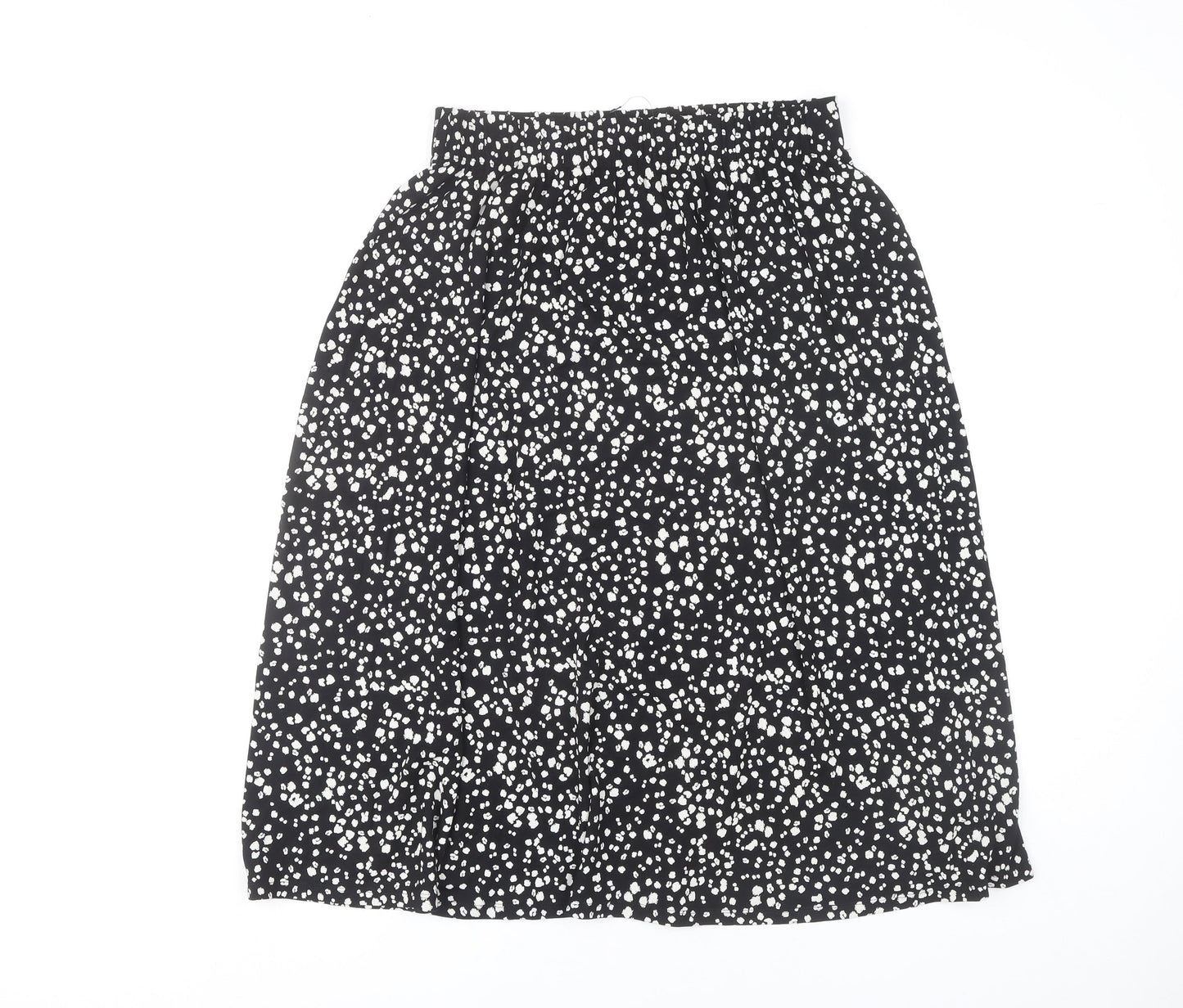 Marks and Spencer Womens Black Polka Dot A-Line Skirt Size 10