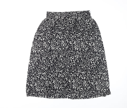Marks and Spencer Womens Black Polka Dot A-Line Skirt Size 10