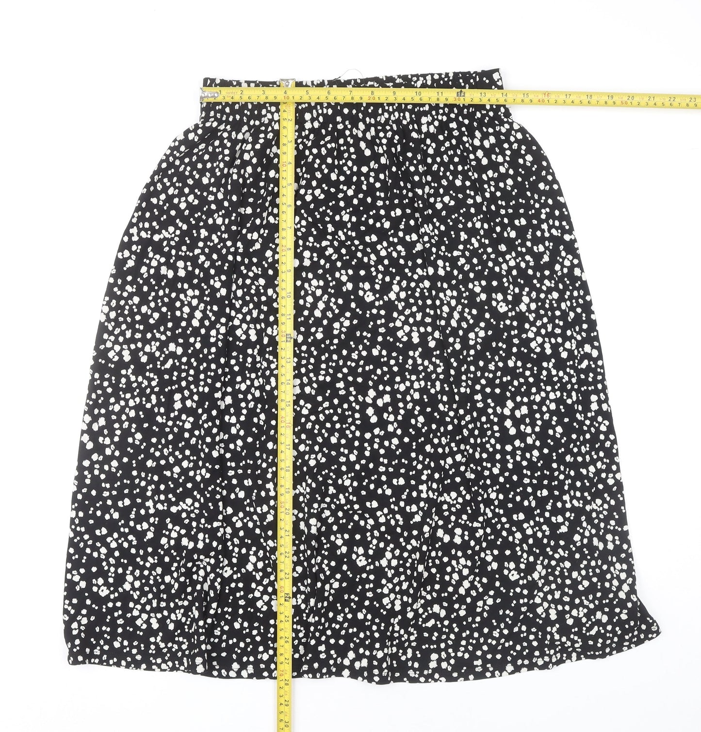 Marks and Spencer Womens Black Polka Dot A-Line Skirt Size 10