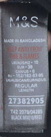 Marks and Spencer Womens Black Polka Dot A-Line Skirt Size 10