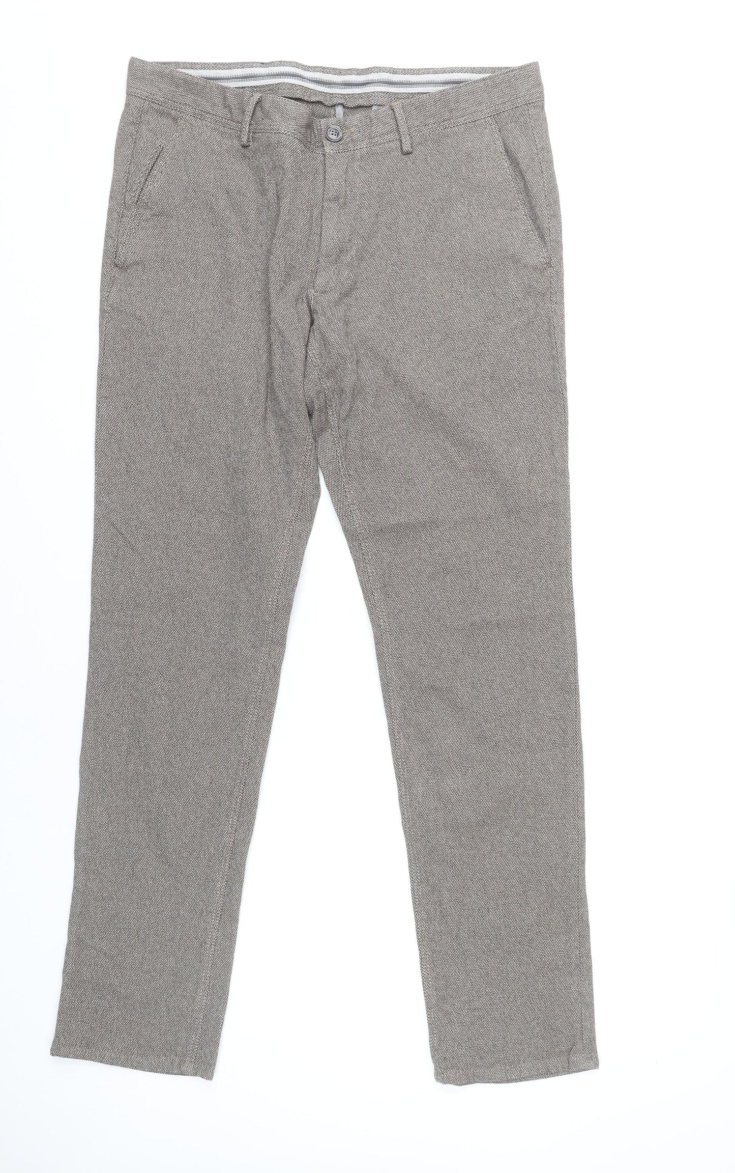 Massimo Dutti Men’s Grey Slim Fit Chino Trousers 34in Waist
