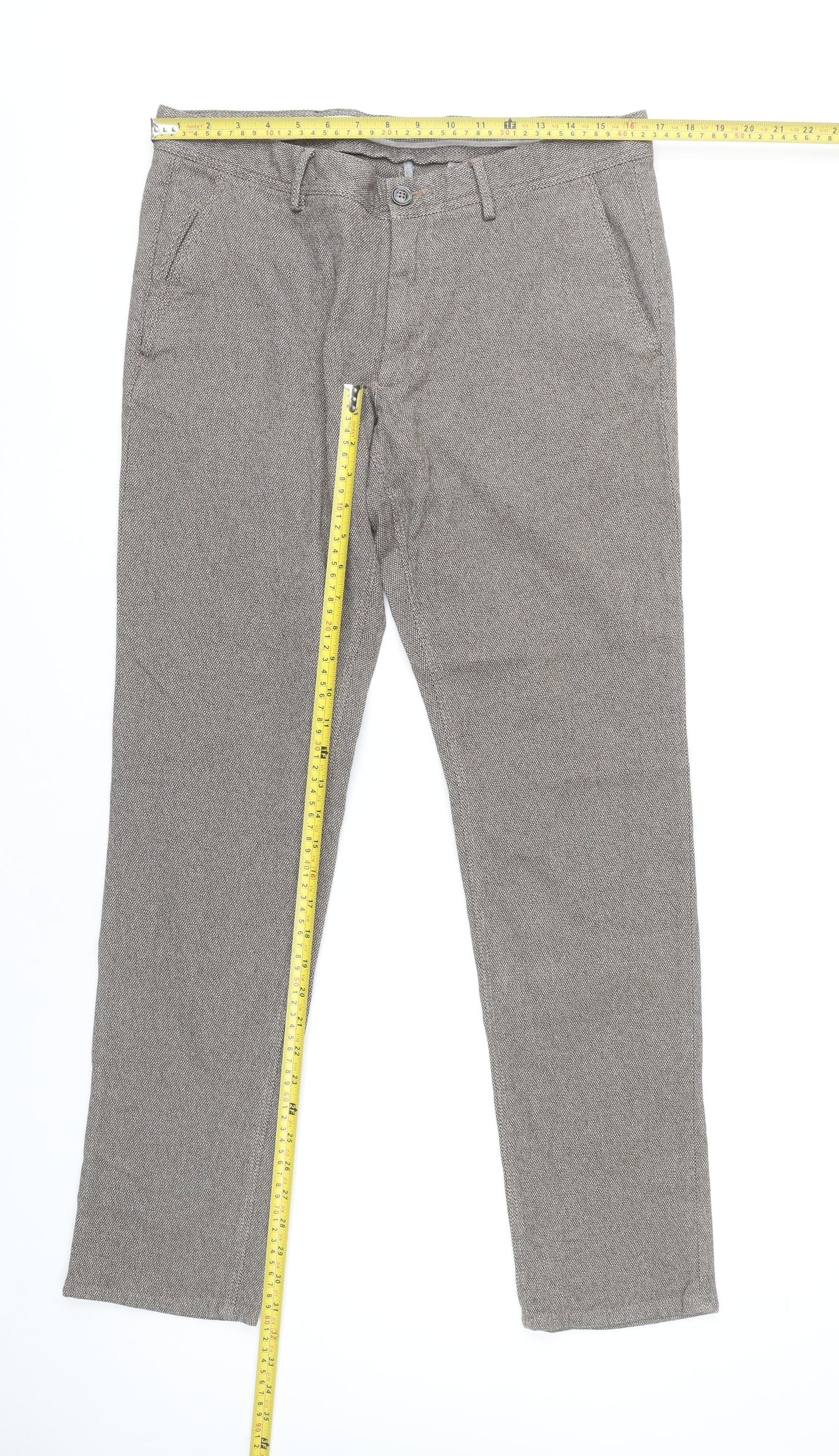 Massimo Dutti Men’s Grey Slim Fit Chino Trousers 34in Waist