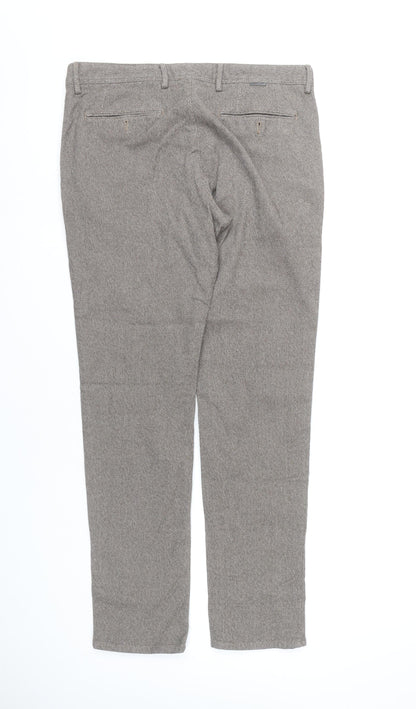 Massimo Dutti Men’s Grey Slim Fit Chino Trousers 34in Waist