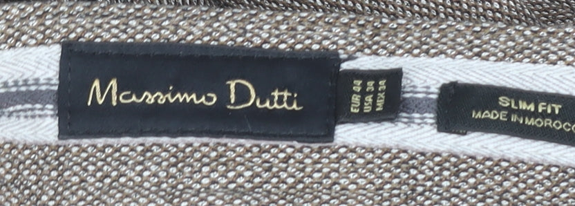 Massimo Dutti Men’s Grey Slim Fit Chino Trousers 34in Waist