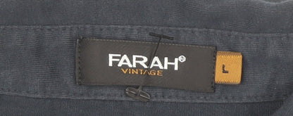 Farah Men’s Blue Cotton Short Sleeve Polo Shirt L Casual