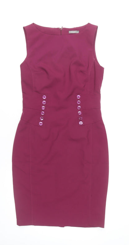 South Women Purple Size 10 Sheath Knee Length Sleeveless Dress