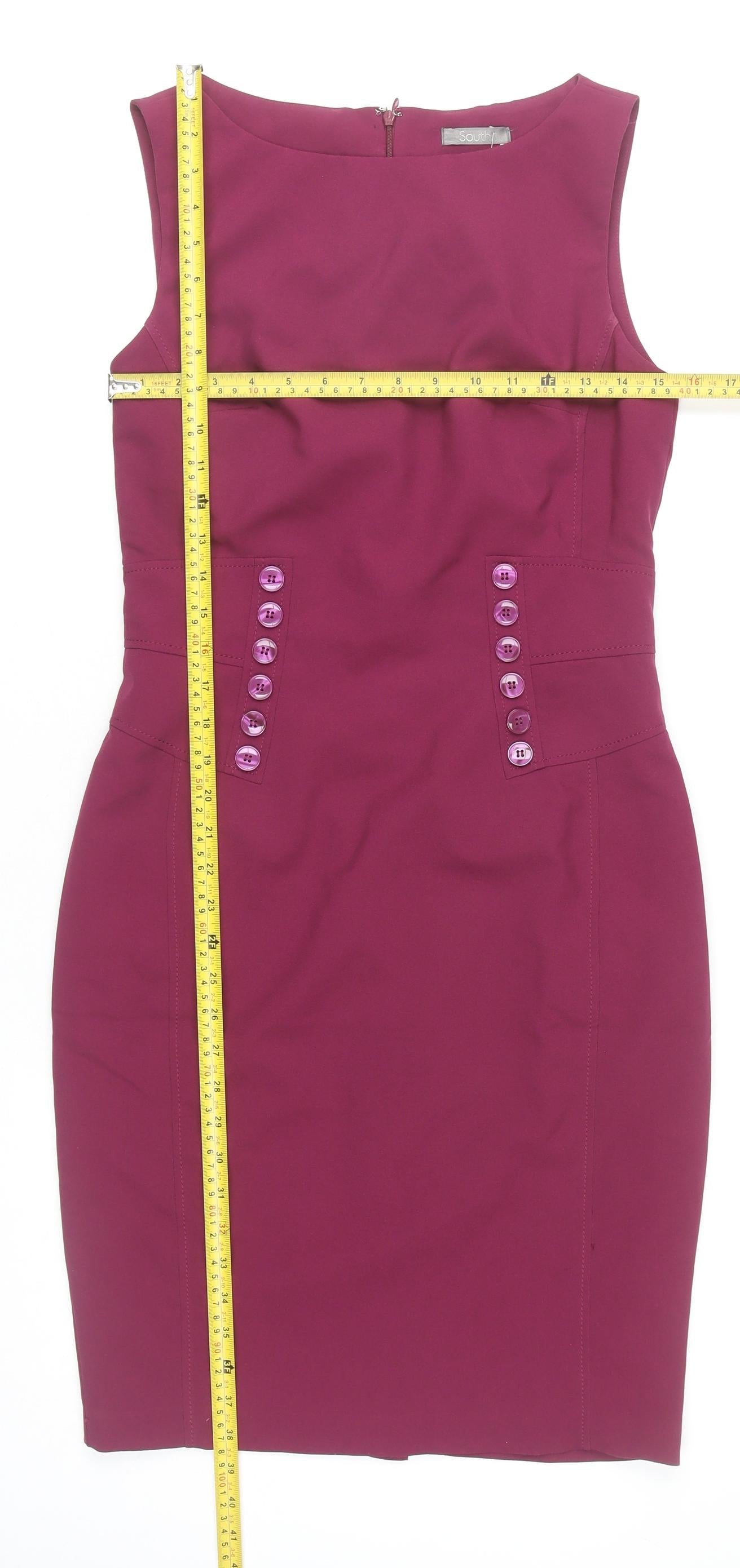 South Women Purple Size 10 Sheath Knee Length Sleeveless Dress