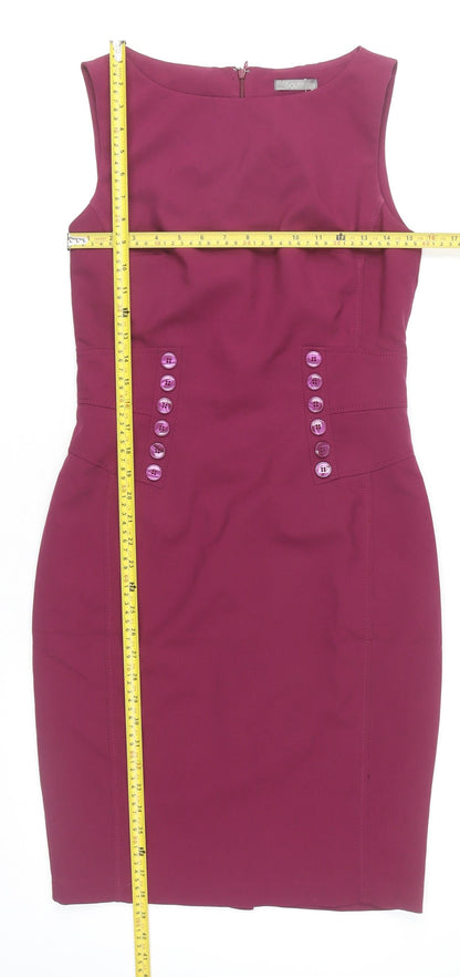 South Women Purple Size 10 Sheath Knee Length Sleeveless Dress