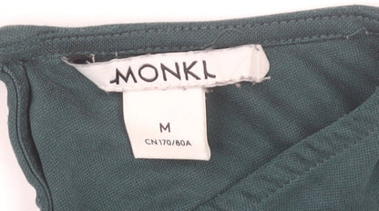 Monki Women’s Green Wide-Leg V-Neck Jumpsuit Size 12