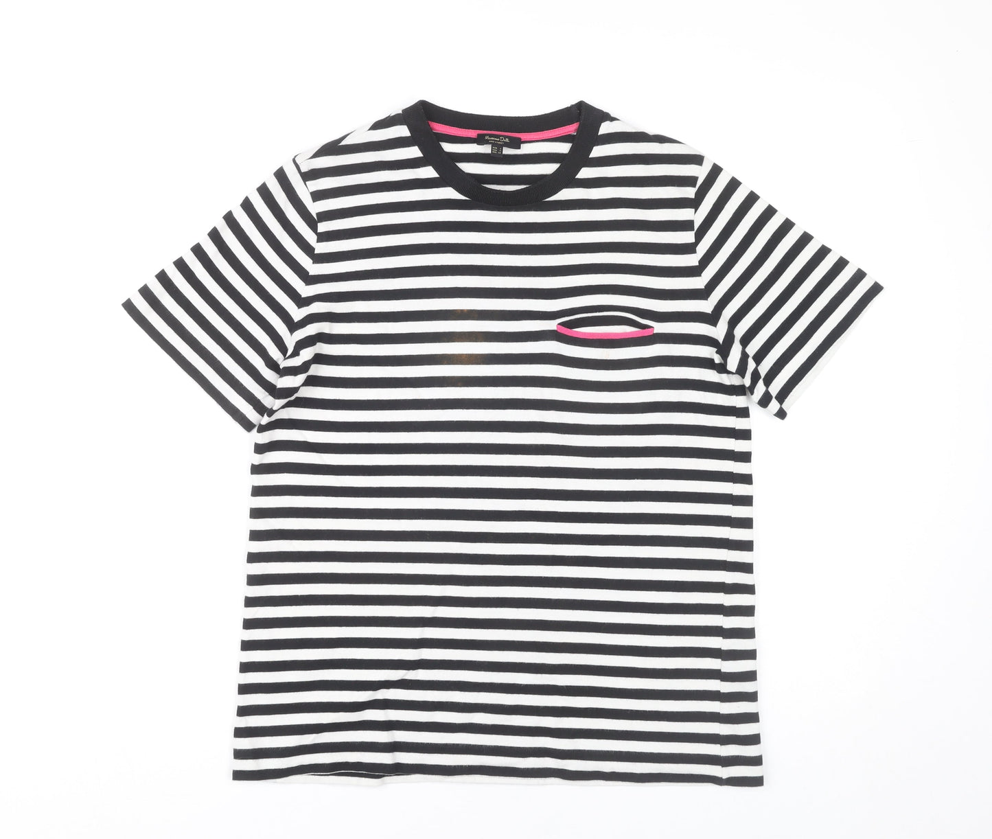 Womens UK Size S Massimo Dutti Black Basic T-Shirt