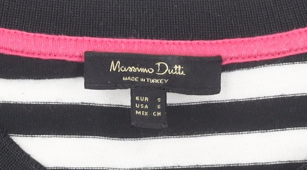 Womens UK Size S Massimo Dutti Black Basic T-Shirt