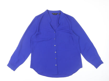 Womens UK Size 12 Dorothy Perkins Blue Basic Blouse