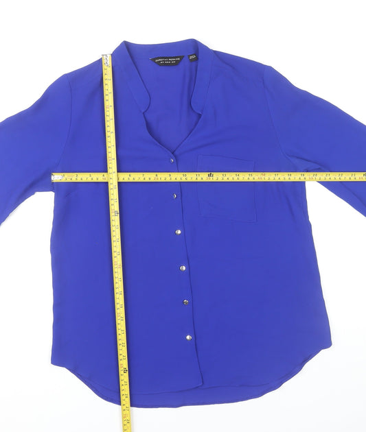 Womens UK Size 12 Dorothy Perkins Blue Basic Blouse