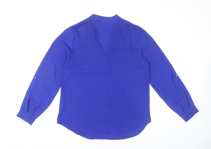 Womens UK Size 12 Dorothy Perkins Blue Basic Blouse