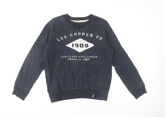 Mens UK Size S Lee Cooper Blue Pullover Sweatshirt