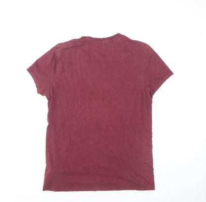 Jack Wills Men's Red Cotton Crew Neck Short Sleeve T-Shirt S