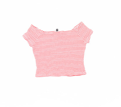 Womens UK Size S Divided Red Cropped T-Shirt