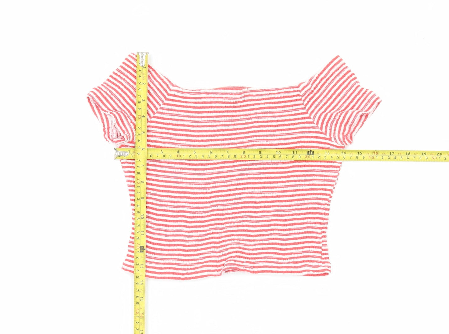 Womens UK Size S Divided Red Cropped T-Shirt