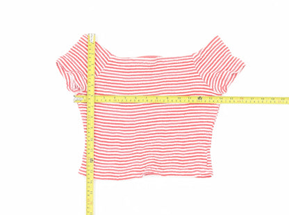 Womens UK Size S Divided Red Cropped T-Shirt