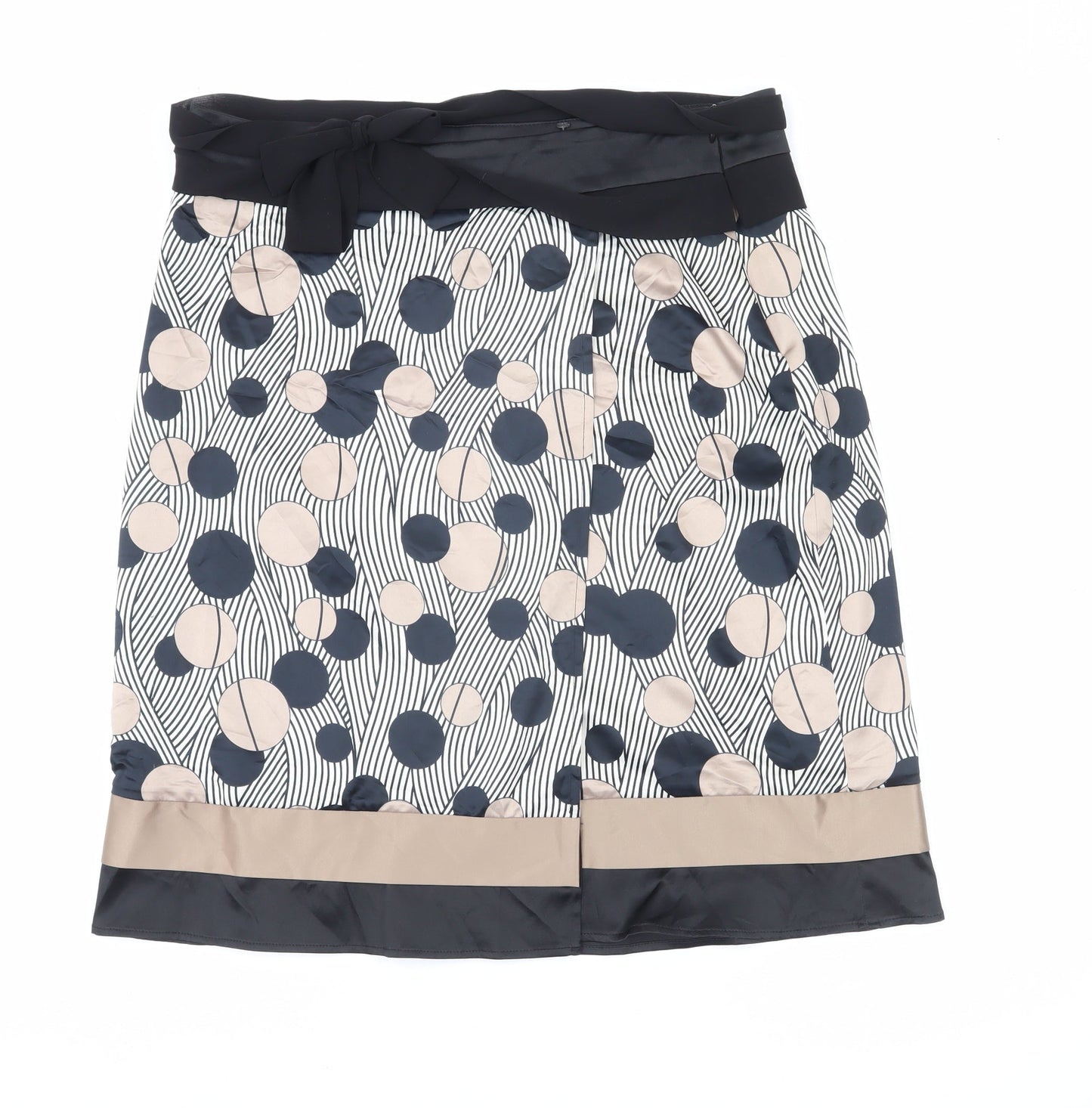 James Lakeland Women's Black Beige Polka Dot Pencil Skirt Size 14
