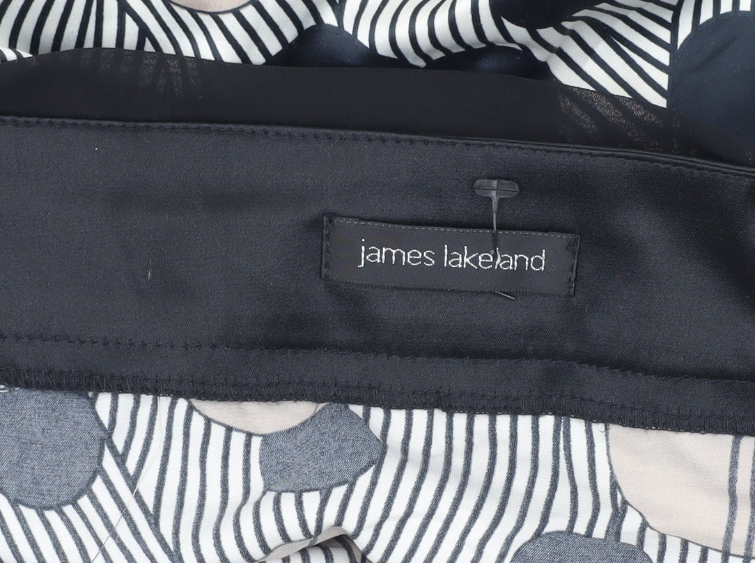 James Lakeland Women's Black Beige Polka Dot Pencil Skirt Size 14