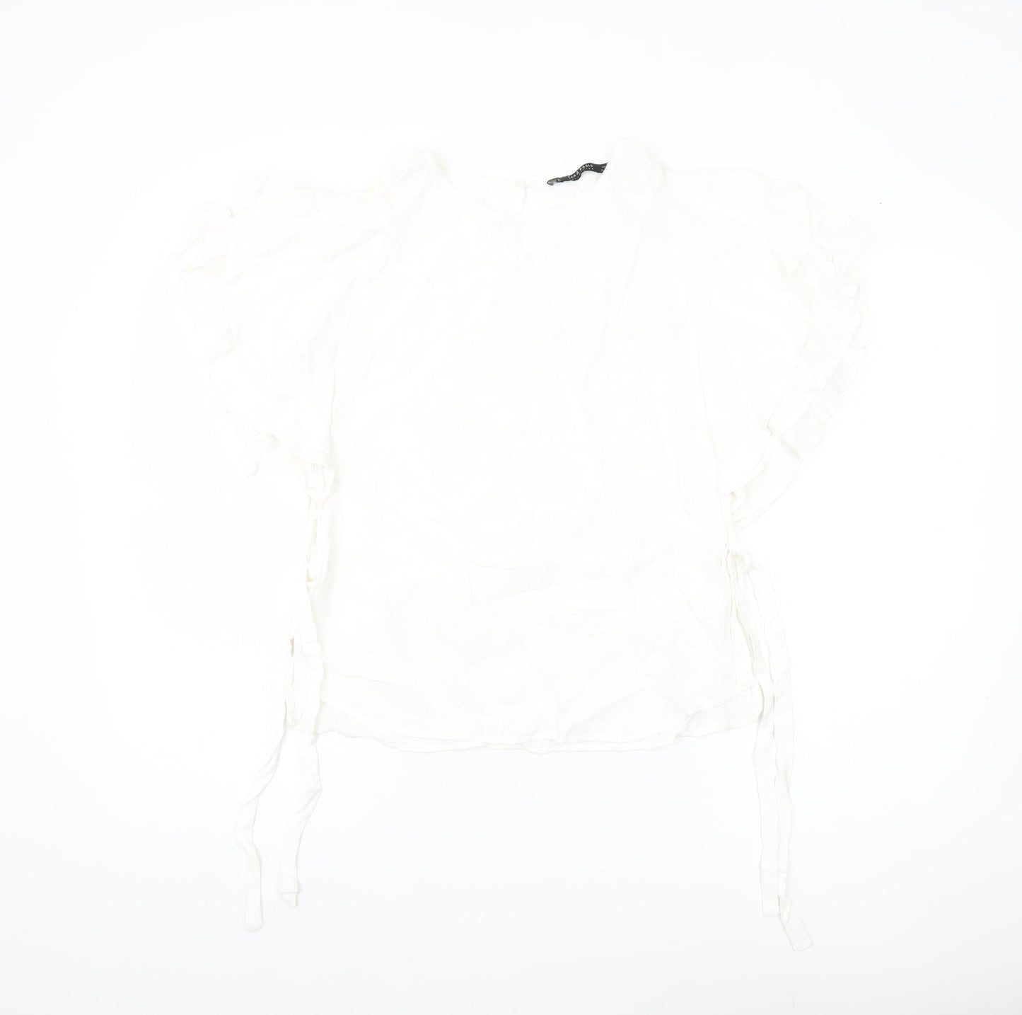 Womens UK Size M Zara Basic White Basic Blouse