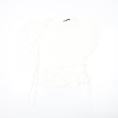 Womens UK Size M Zara Basic White Basic Blouse
