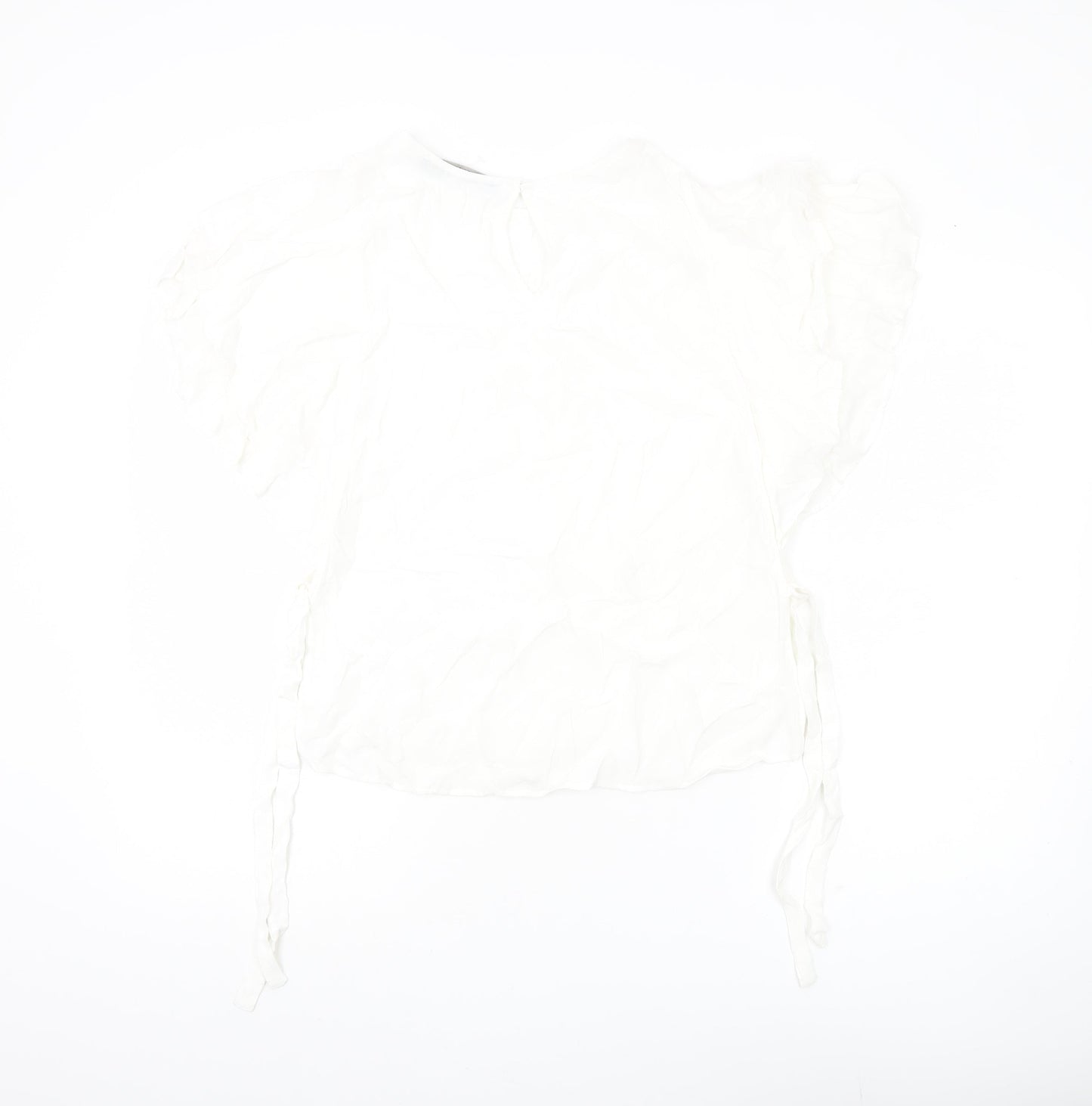 Womens UK Size M Zara Basic White Basic Blouse