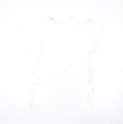 Womens UK Size M Zara Basic White Basic Blouse