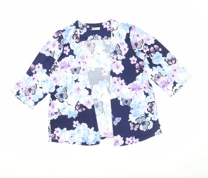 BHS Women’s Petite Multicoloured Butterfly Floral Kimono Blouse Size 12