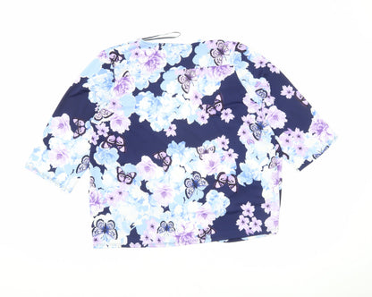 BHS Women’s Petite Multicoloured Butterfly Floral Kimono Blouse Size 12