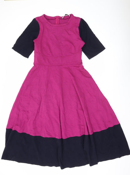 John Lewis Women’s Pink Colourblock Fit & Flare Dress Size 12