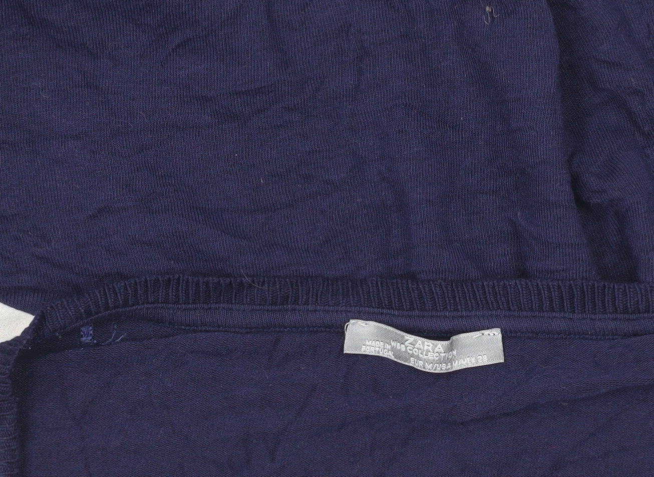 Womens UK Size M Zara Multicoloured Basic T-Shirt