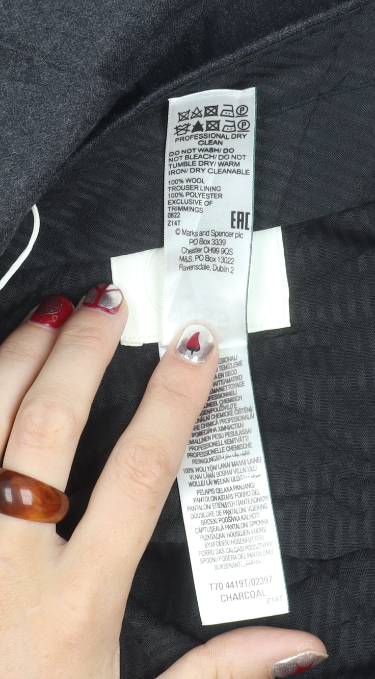 Marks and Spencer Men's Grey Wool Dress Pants 44x31 Big & Tall