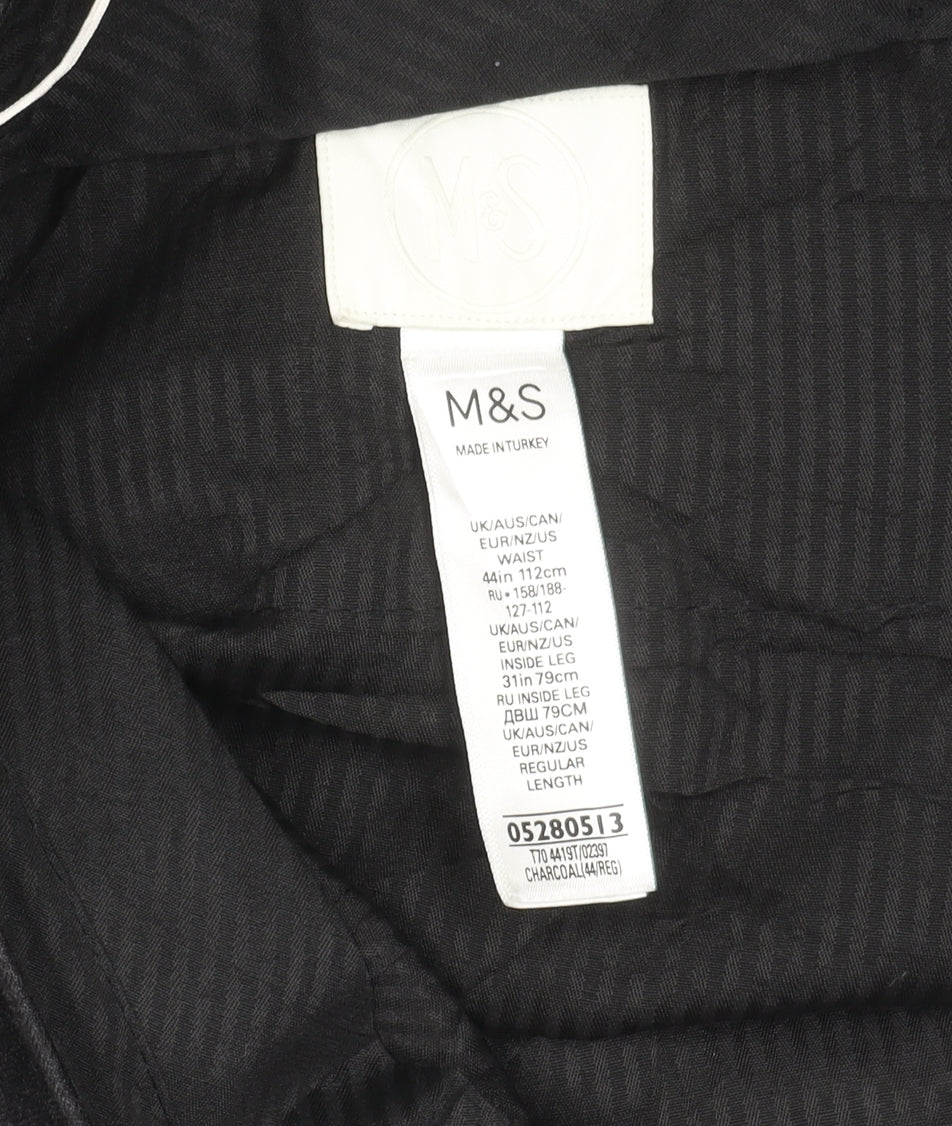 Marks and Spencer Men's Grey Wool Dress Pants 44x31 Big & Tall