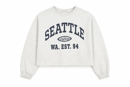 H&M Girls Grey Seattle Print Pullover Sweatshirt - 11 Years