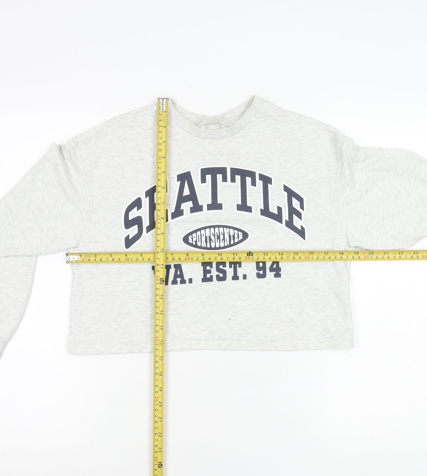 H&M Girls Grey Seattle Print Pullover Sweatshirt - 11 Years