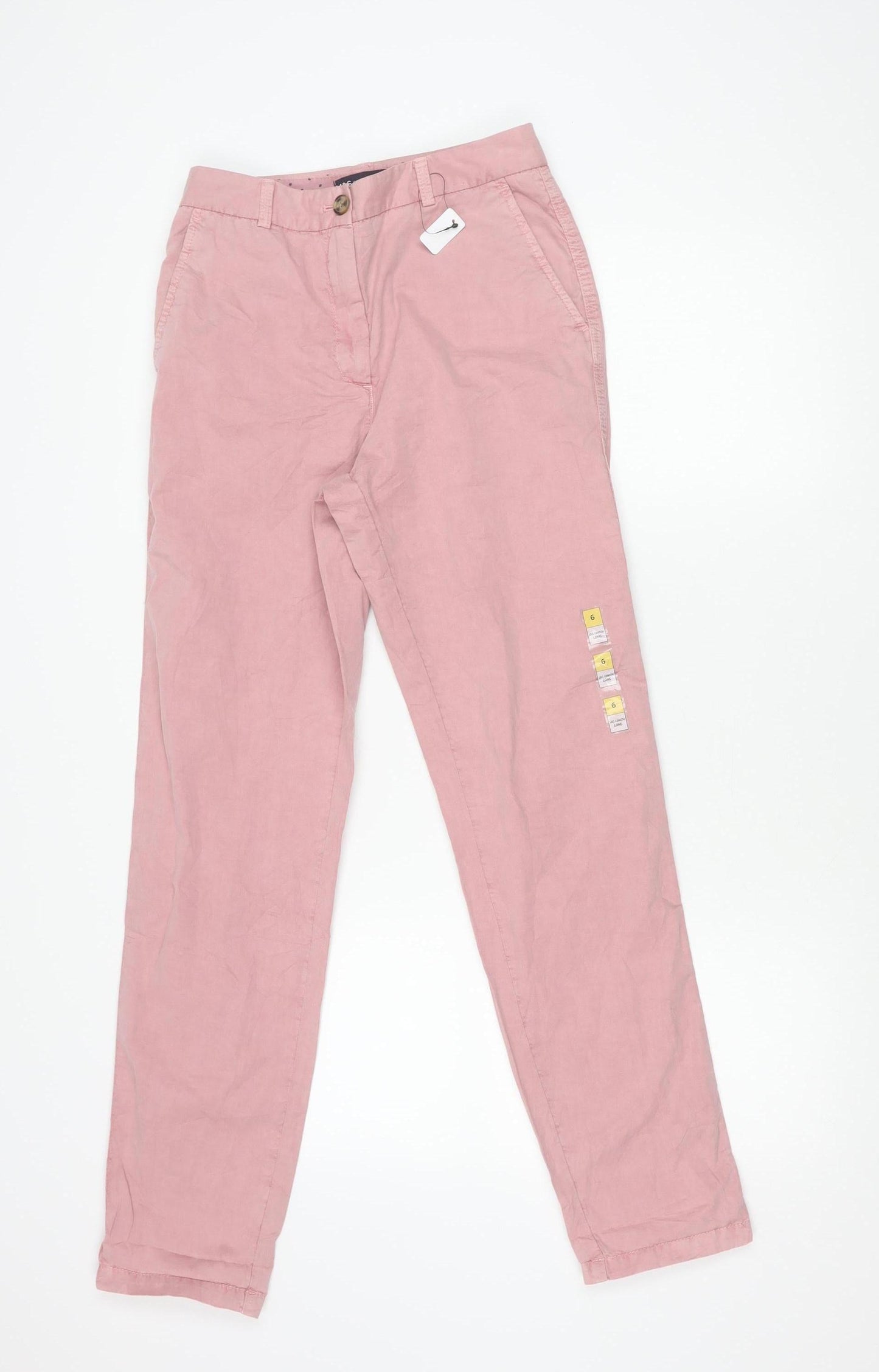 Womens UK Size 6 Marks and Spencer Regular Fit Chino Pink Trousers