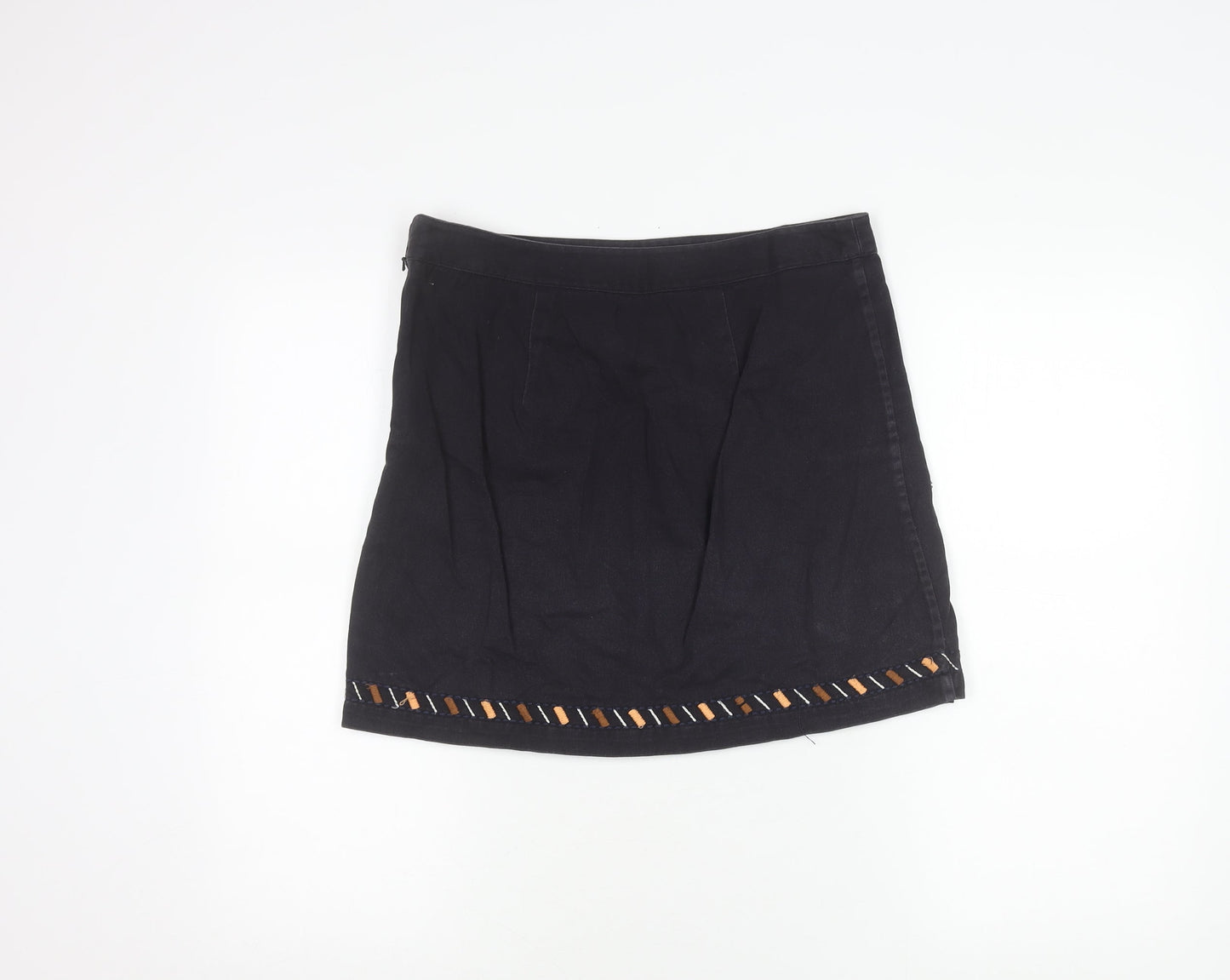 Marks and Spencer Women’s Black Floral Embroidered Short Pencil Skirt Size 10