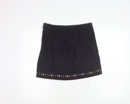 Marks and Spencer Women’s Black Floral Embroidered Short Pencil Skirt Size 10