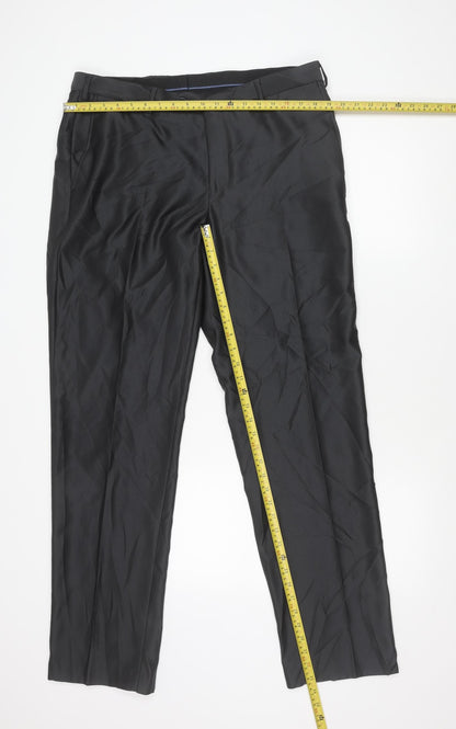 Marco Venturi Men’s Black Dress Pants L 36in Waist Straight Leg Formal